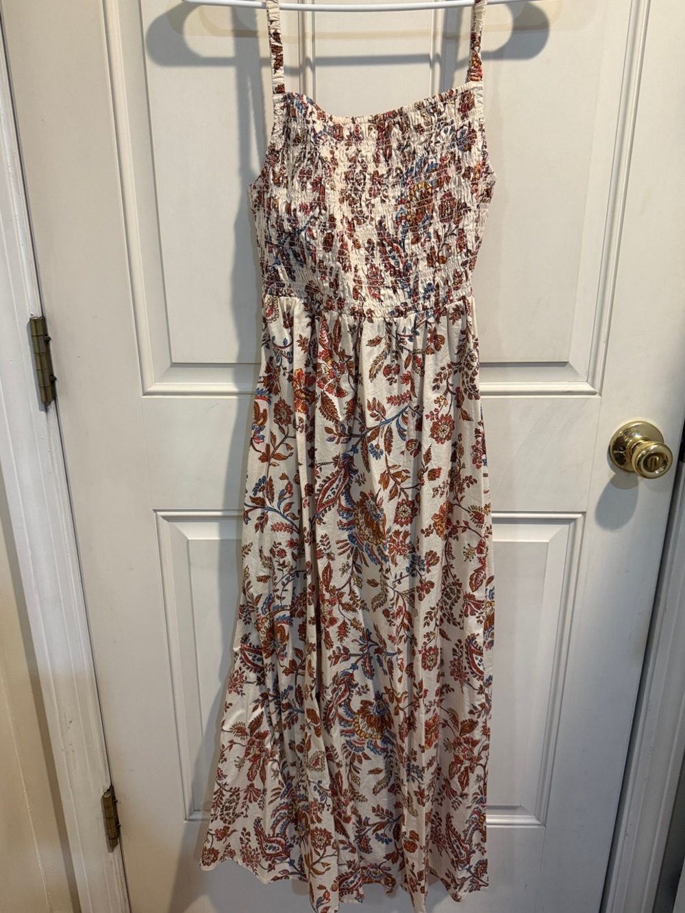 NWOT Old Navy Floral Maxi Dress with Rust & Blue Floral Print
